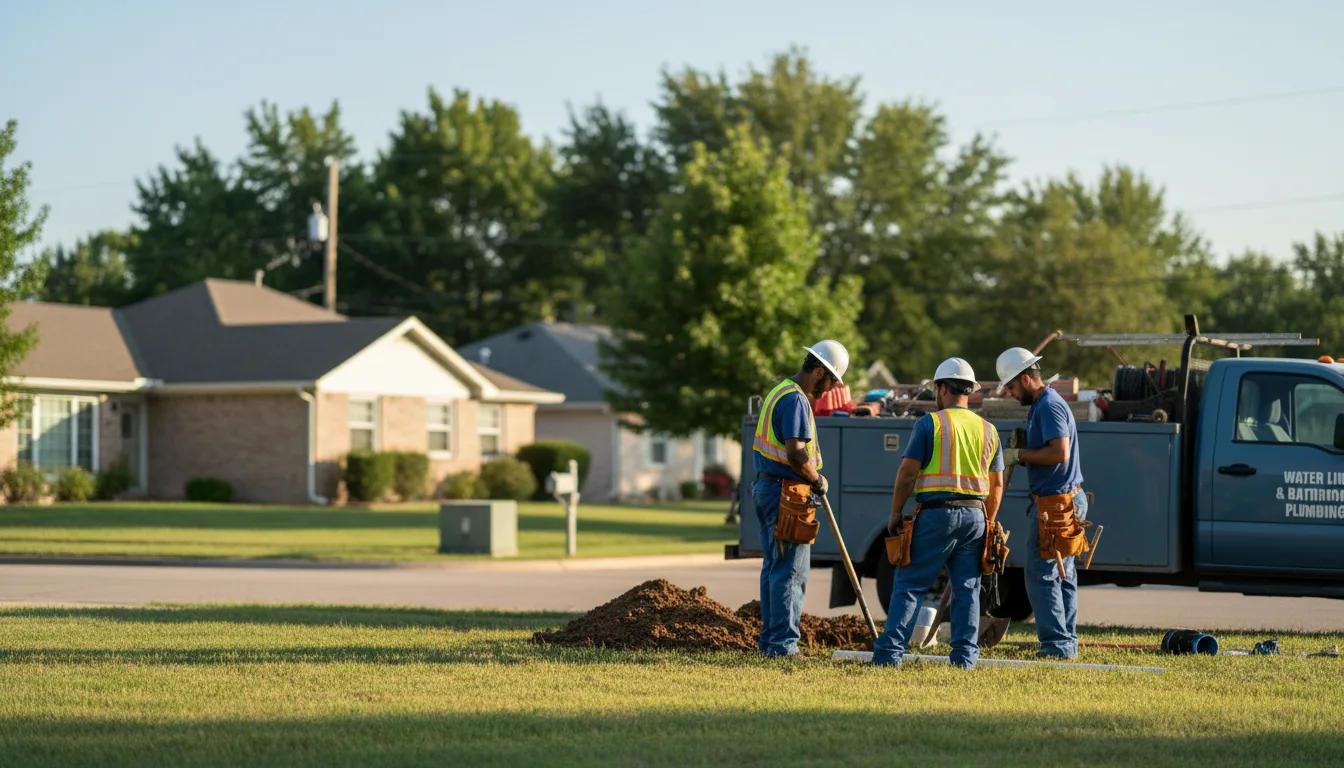 Residential water line and bathroom plumbing service in Mill Creek, OK